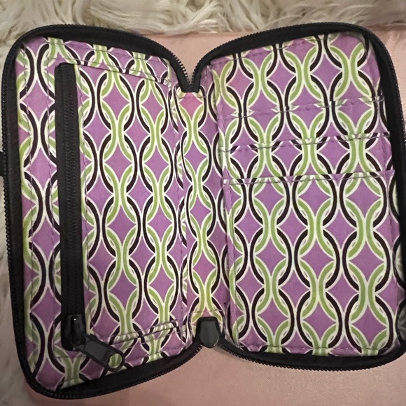 Vera Bradley Purple Punch Mini Wallet Wristlet Strap Credit Card ID Card Holder - Picture 5 of 9